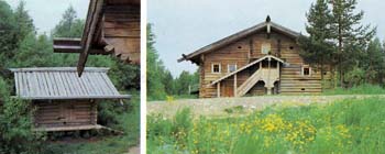 Зерновой амбар и изба-шестистенок из деревни Ирта Ленского района. XIX век